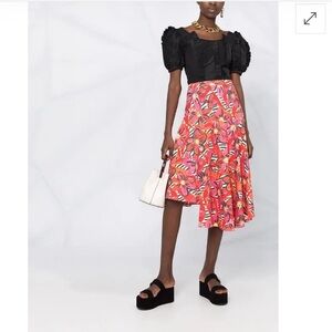 Marni Asymmetrical Skirt in Vibrant Pink and Red